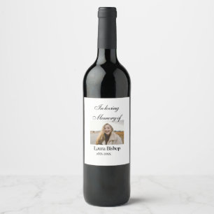 In loving memory of funeral keepsake add name year wine label