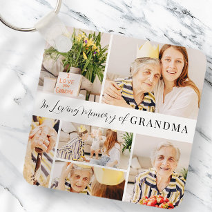 In Loving Memory of Grandma Modern Photo Collage Key Ring