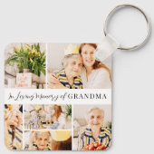 In Loving Memory of Grandma Modern Photo Collage Key Ring (Back)