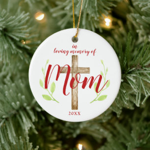 In Loving Memory of Mum Personalised Religious Ceramic Ornament