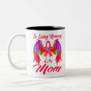 In Loving Memory Of My Mum Wings Breast Cancer Two-Tone Coffee Mug