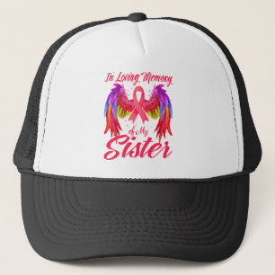 In Loving Memory Of My Sister Wings Breast Cancer Trucker Hat