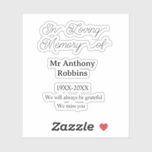 In Loving memory of name funeral memory keepsake