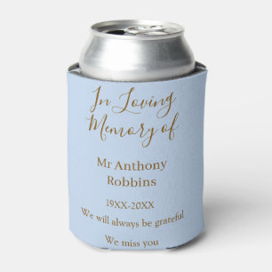 In Loving memory of name funeral memory keepsake Can Cooler