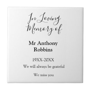 In Loving memory of name funeral memory keepsake Ceramic Tile