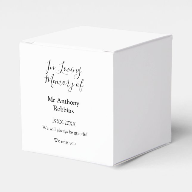In Loving memory of name funeral memory keepsake Favour Box (Front Side)