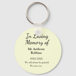 In Loving memory of name funeral memory keepsake Key Ring
