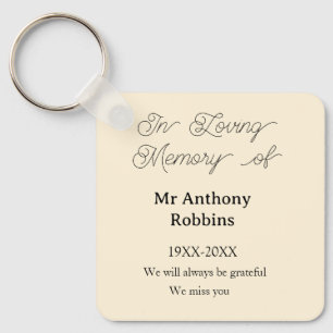 In Loving memory of name funeral memory keepsake Key Ring