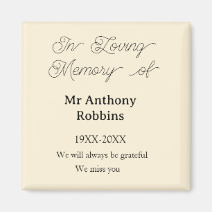 In Loving memory of name funeral memory keepsake Magnet