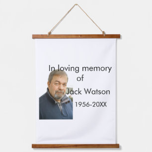 In loving memory of name year photo modern funeral hanging tapestry