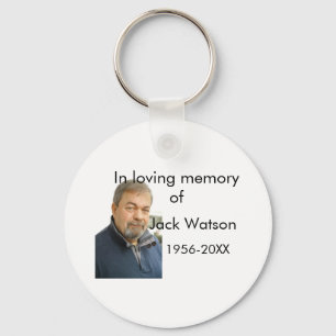 In loving memory of name year photo modern funeral key ring
