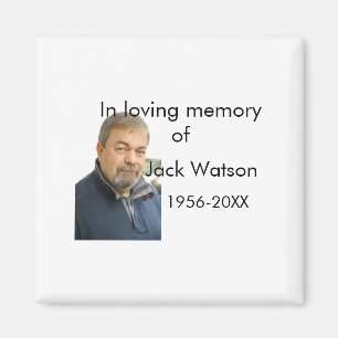 In loving memory of name year photo modern funeral magnet
