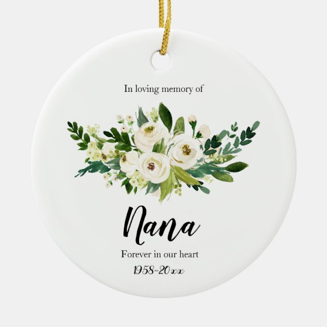 In Loving Memory of Nana Ornament Gifts (Front)
