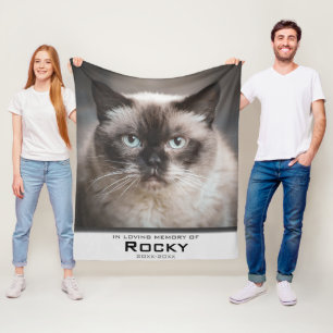 In Loving Memory Of Pet Custom Photo Memorial Fleece Blanket