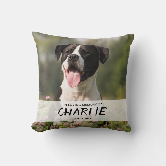 In Loving Memory of Pet Personalised Name Photo Cushion (Front)