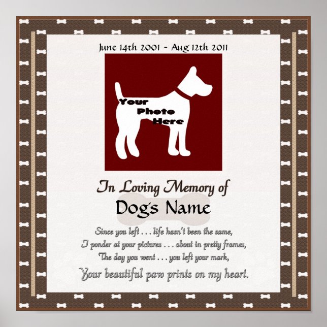 In Loving Memory of Your Dog (brown) Canvas Print (Front)