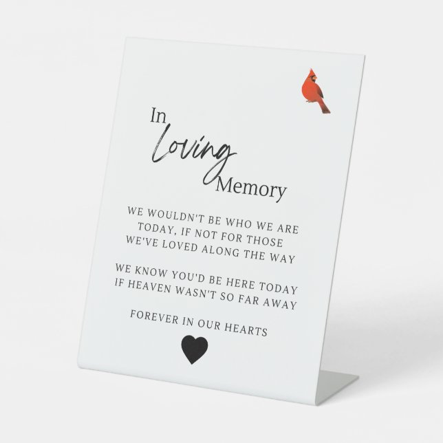 In Loving Memory Pedestal Sign (Front)