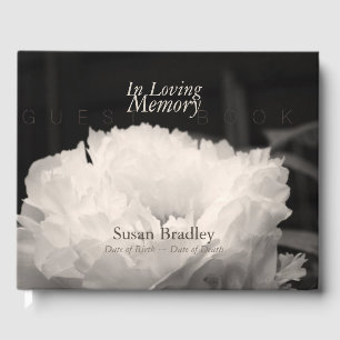 In Loving Memory Peony Funeral Guest Book 1