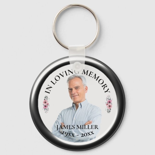 IN LOVING MEMORY. Personalise Photo Keychain (Front)