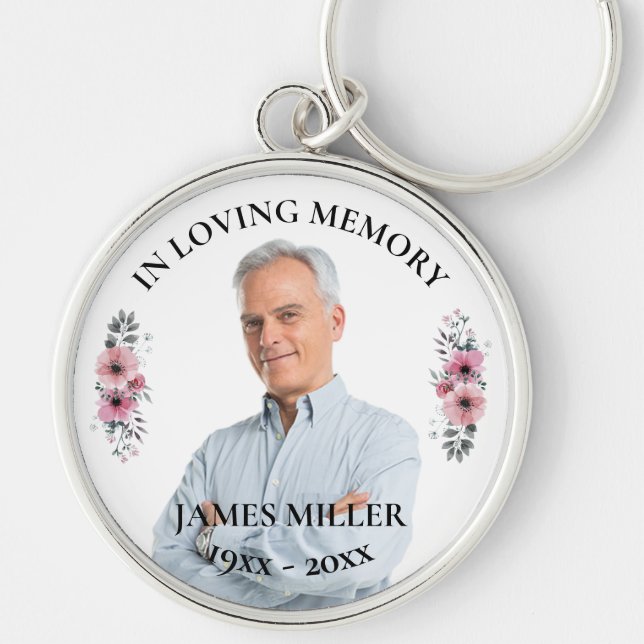 In Loving Memory. Personalise Photo Keychain (Front)