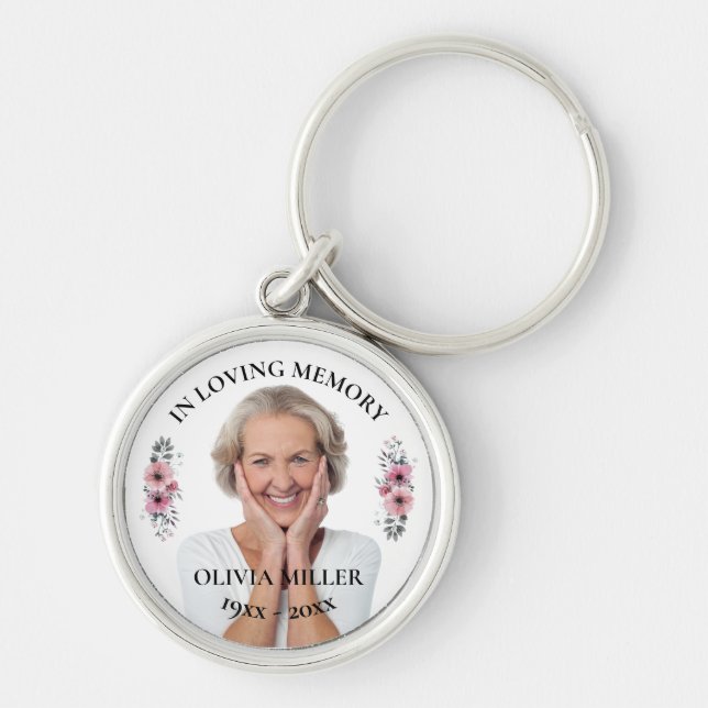 In Loving Memory. Personalise Photo Keychain (Front)