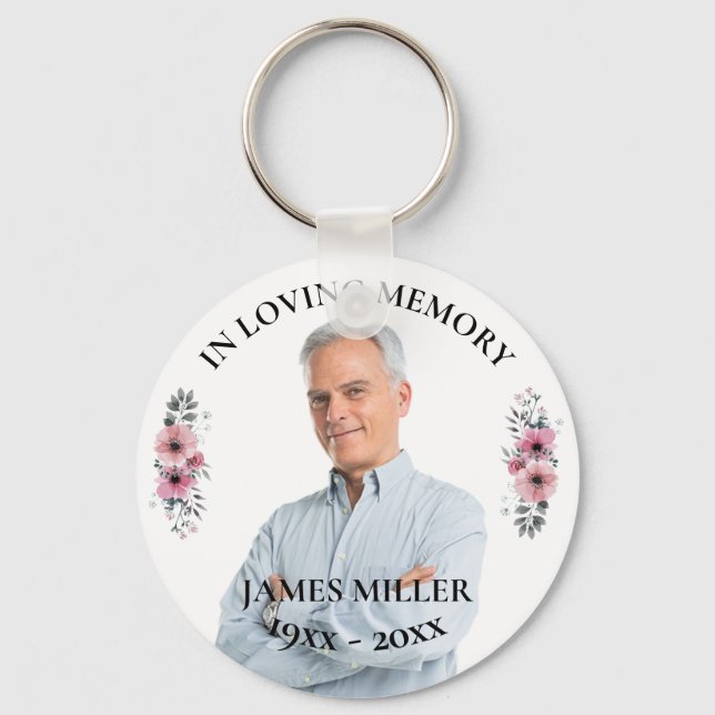 In Loving Memory. Personalise Photo Keychain (Front)