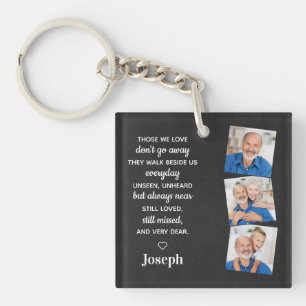 In Loving Memory Personalised 3 Photo Memorial Key Ring