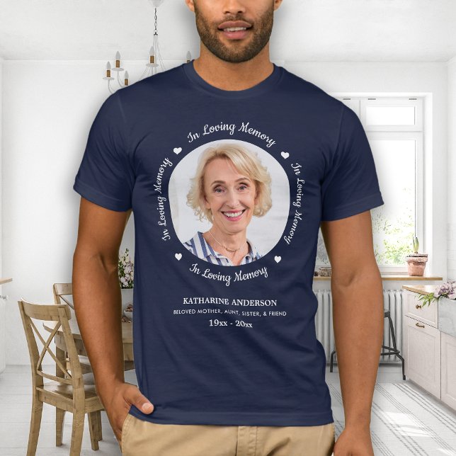 In Loving Memory Personalised Funeral Photo T-Shir T-Shirt (Creator Uploaded)