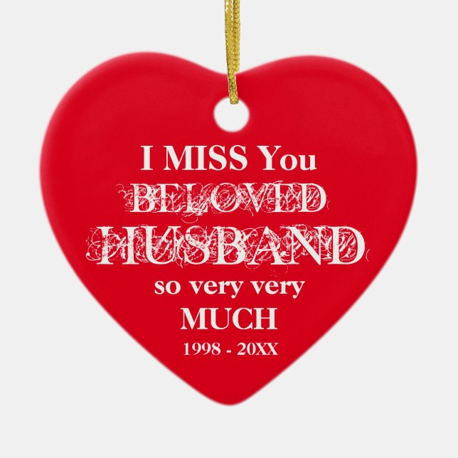 In Loving Memory Personalised Husband Ornament (Front)