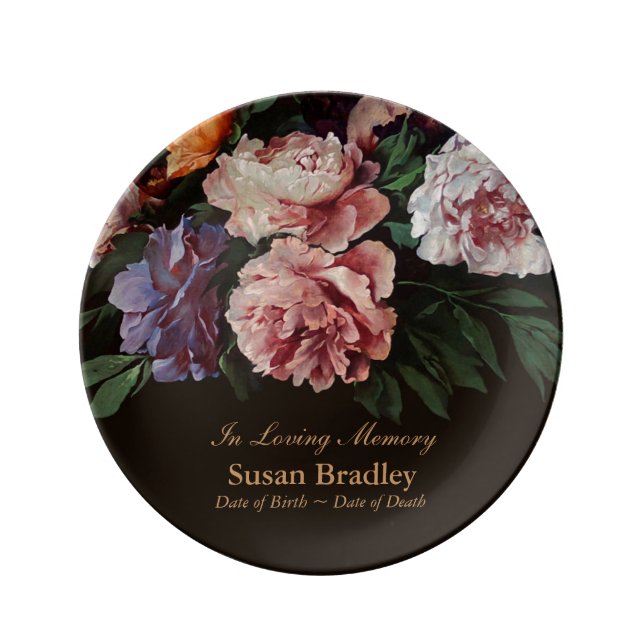 In Loving Memory Personalised Memorial Porcelain Plate (Front)