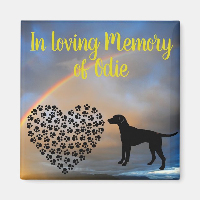 In Loving Memory Personalised Name Memorial Dog Magnet (Front)