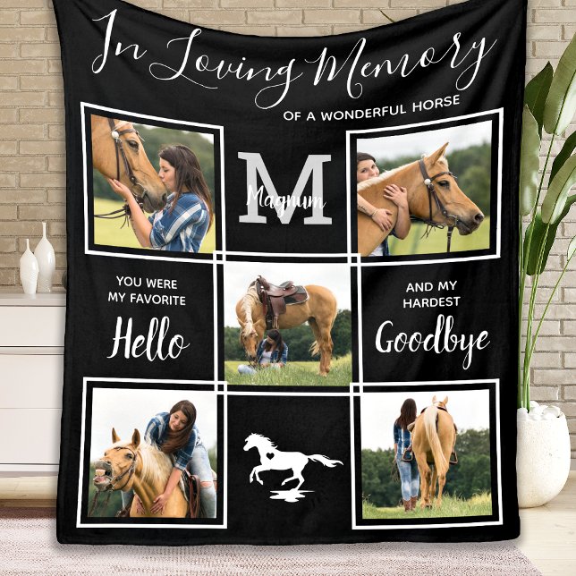 In Loving Memory Personalised Pet Horse Memorial Fleece Blanket (Creator Uploaded)