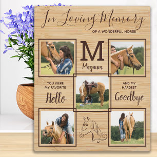 In Loving Memory Personalised Pet Horse Memorial Plaque