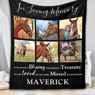 In Loving Memory Personalised Pet Memorial Horse Fleece Blanket