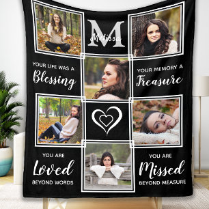 In Loving Memory Personalised Photo Collage Fleece Blanket