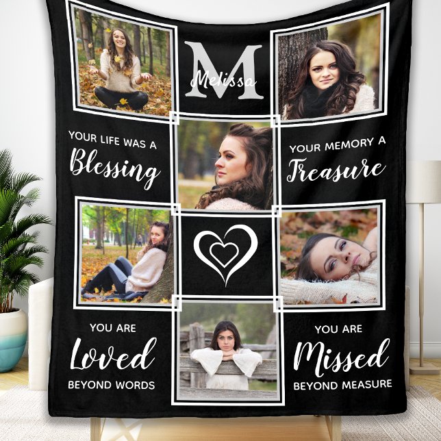 In Loving Memory Personalised Photo Collage Fleece Blanket (Creator Uploaded)