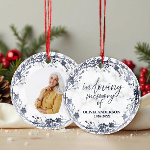In Loving Memory Personalised Photo Memorial Ceram Ceramic Ornament