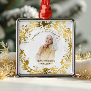 In Loving Memory Personalised Photo Memorial Ceram Metal Ornament