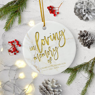 In loving Memory Personalized Photo Memorial Ceramic Ornament