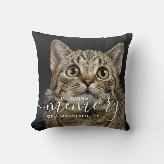 In Loving Memory Pet Cat Memorial Cushion (Front)