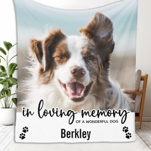 In Loving Memory- Pet Loss Keepsake - Dog Memorial Fleece Blanket