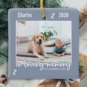 In Loving Memory Pet Memorial 2 Photo Keepsake Ceramic Ornament