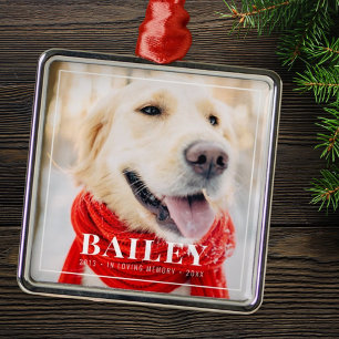 In Loving Memory Pet Memorial Framed Photo Metal Ornament