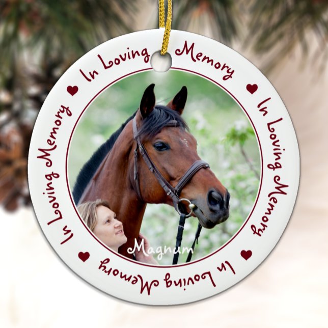 In Loving Memory Pet Memorial Horse Ceramic Ornament (Creator Uploaded)