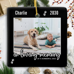 In Loving Memory Pet Memorial Photo Ceramic Ornament