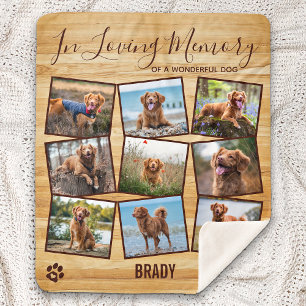 In Loving Memory Pet Memorial Photo Collage Sherpa Blanket