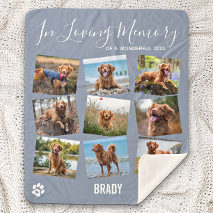 In Loving Memory Pet Memorial Photo Collage Sherpa Blanket