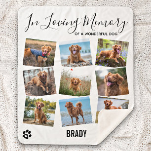 In Loving Memory Pet Memorial Photo Collage Sherpa Blanket