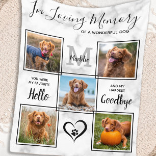 In Loving Memory Pet Memorial Unique Photo Collage Fleece Blanket