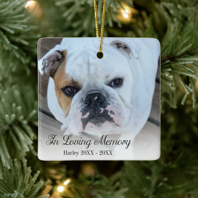 In Loving Memory Pet Photo Ceramic Ornament (Tree)
